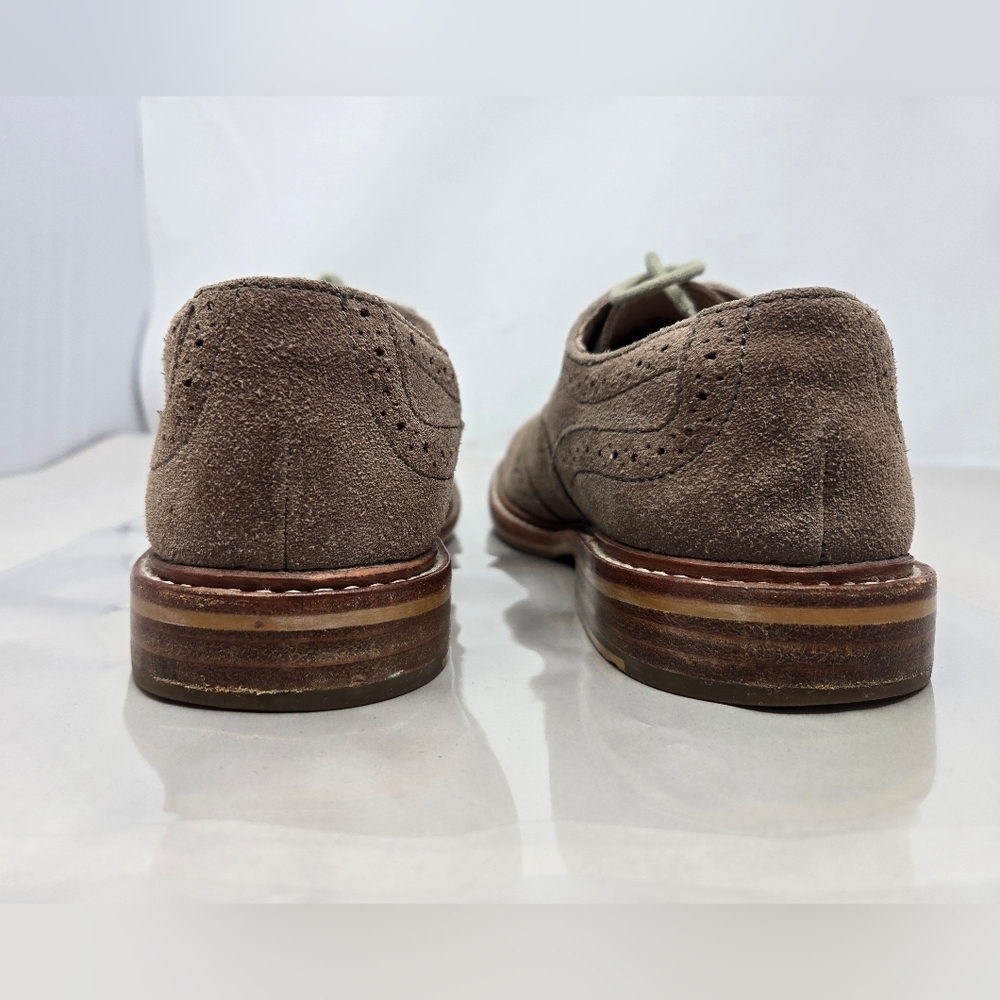 Fossil Womens Sz 7 Tan Suede Lace Up Brouges School Office Work Wear Casual - Picture 4 of 11